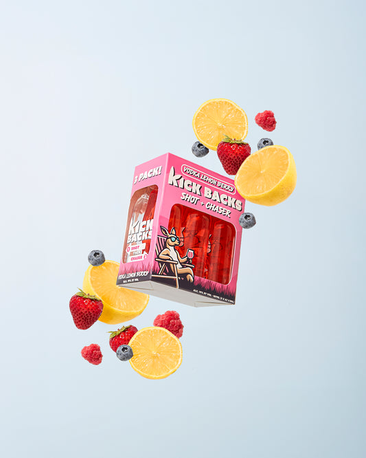 Kick Backs Shot + Chaser™ Vodka Lemon Berry Flavor: Delivered Right to Your Doorstep! (2-week pre-order)